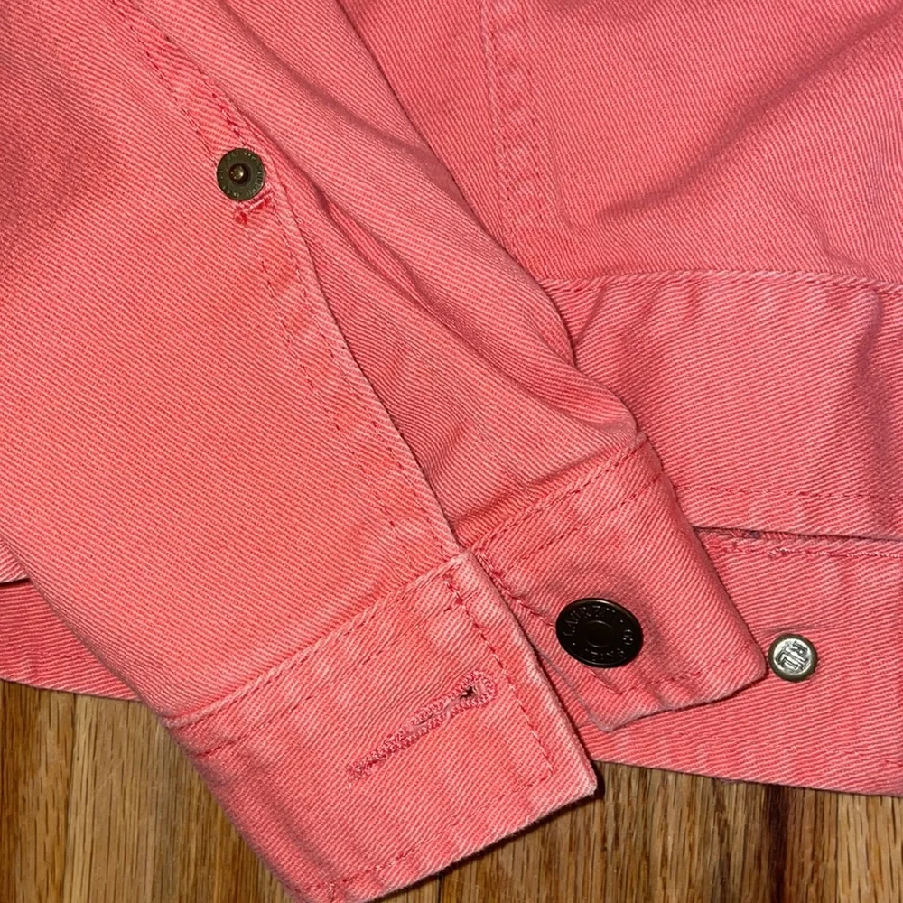 LRL Lauren Ralph Lauren color Denim Jean Jacket Petite Medium M /Coral